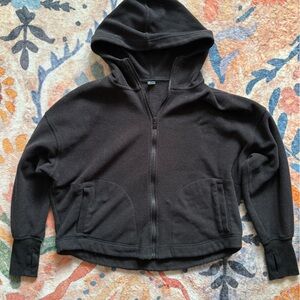 Crop fleece Black Hoodie